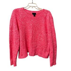 J CREW COLLECTION hot pink marled Italian 100% cashmere long sleeve sweater